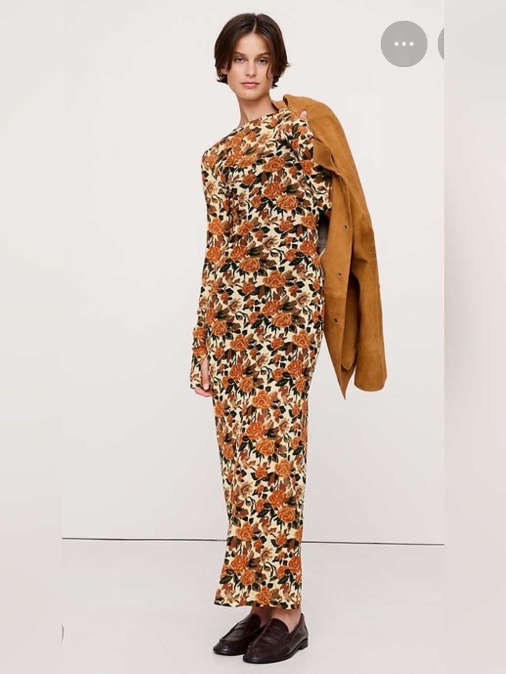 NWOT Banana Republic Printed Mesh Maxi Yellow Roses Dress Sz XL